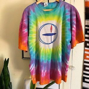 Vintage oversized slouchy tie dye t shirt indie sleaze grunge style unisex XL